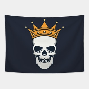 King Skull with Crown Tapestry