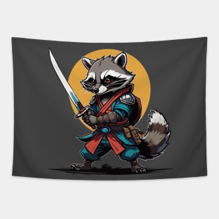 Raccoon Samurai Tapestry