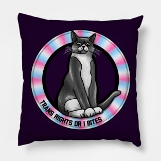 Trans Rights Or I Bites Cat Pillow