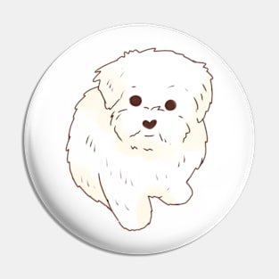 Maltese sitting illustration Pin