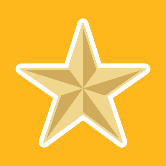 Gold Star Sticker design vector illustration. Star icon design concept. Success award or ranking award star sticker vector design. by AlviStudio