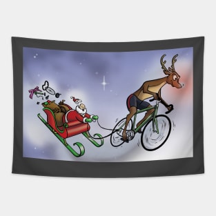 Rudolph's Midnight Ride Tapestry