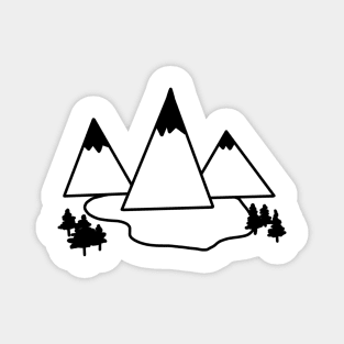 Simplistic mountains Magnet