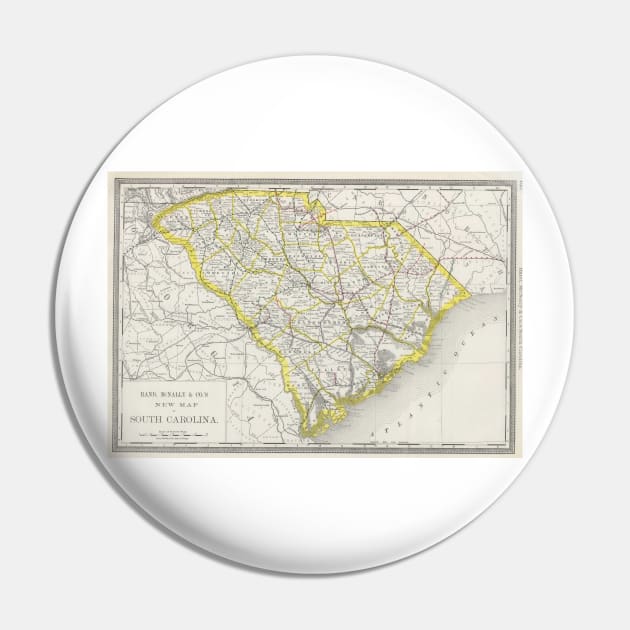 Vintage Map of South Carolina (1889) Pin by Bravuramedia