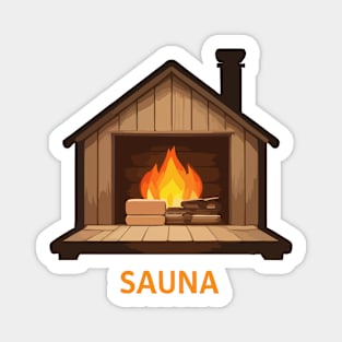 Relaxing Sauna Scene Magnet