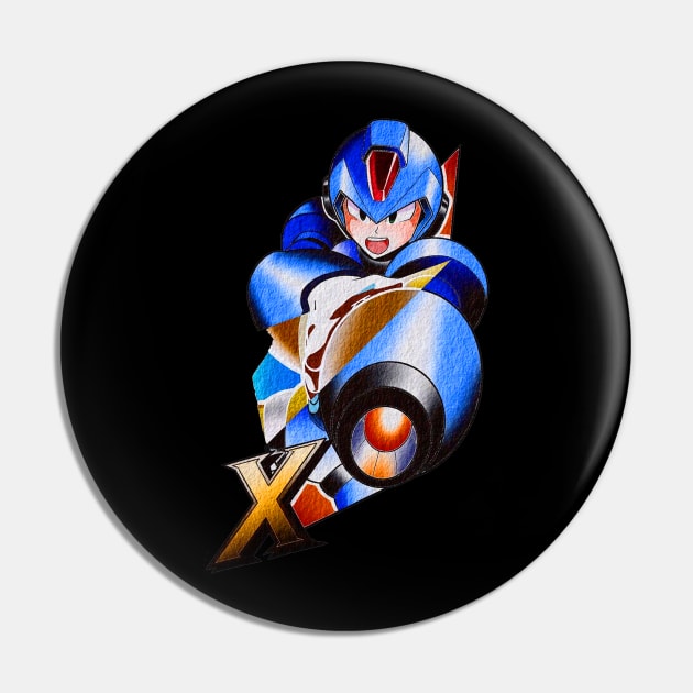 megaman Pin by Stephanie Francoeur Art