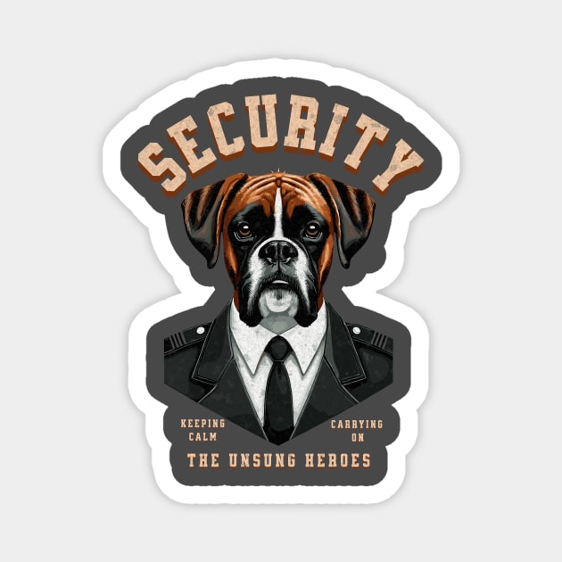 The Unsung Heroes Security Cute Boxer Dog Image Magnet by Vinokurio