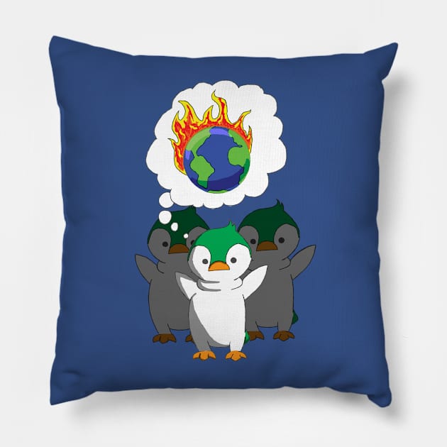 Destructive Penguins Pillow by WaykoWorld