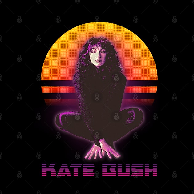 Retrowave Kate Bush Fanart Design by Bingung Mikir Nama Design