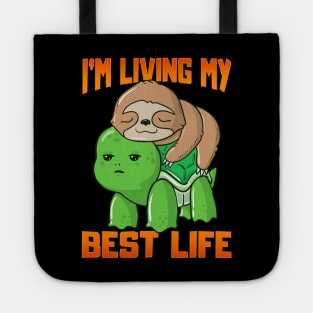Sloth & Turtle I'm Living My Best Life Adorable Tote