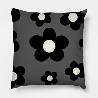 black and white Magnolia Pillow