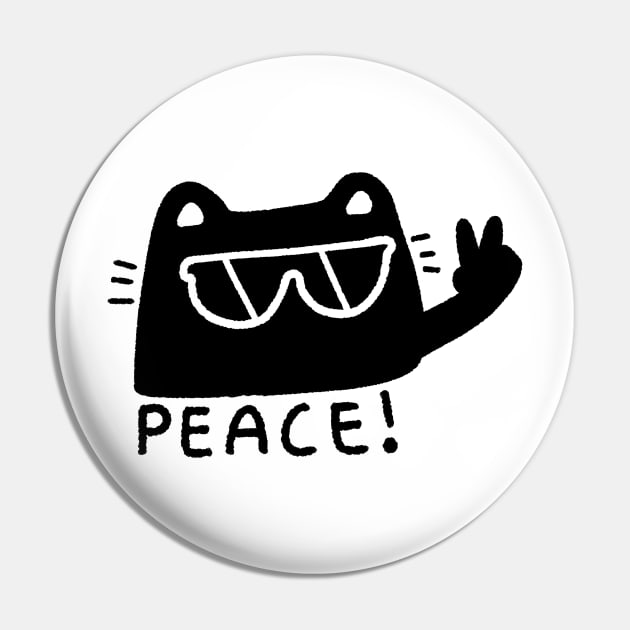 Cool peace cat with sunglasses Pin by loulou-artifex