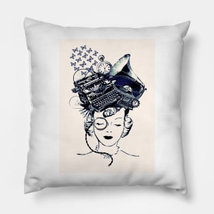 Steampunk Girl Pillow