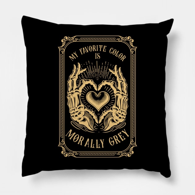 Morally grey, Funny reading gift for book nerds, bookworms Pillow by OutfittersAve