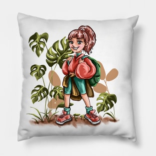 girl traveler Pillow