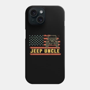 Jeep Uncle American Flag Jeep Vintage Jeep Father's Day Gift Jeep papa Phone Case