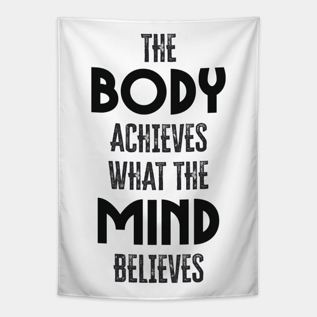 Body and Mind ✪ Motivational Fitness and Workout quote Tapestry by Naumovski