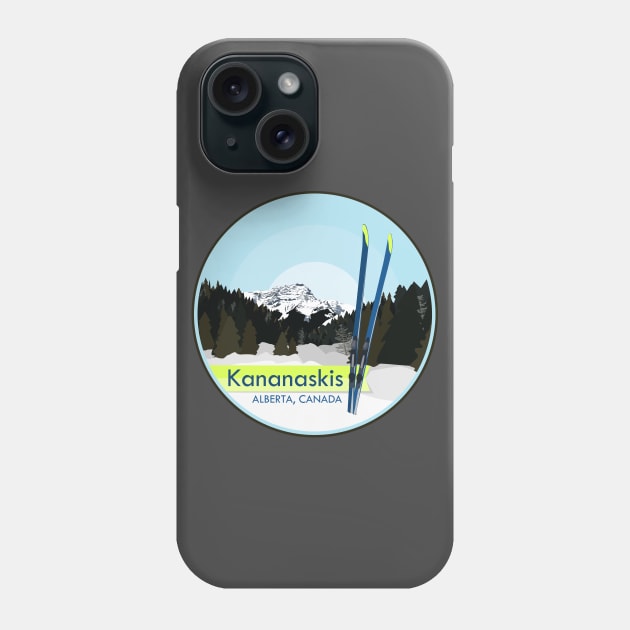 Skiing in Kananaskis Country Phone Case by unclelindsey