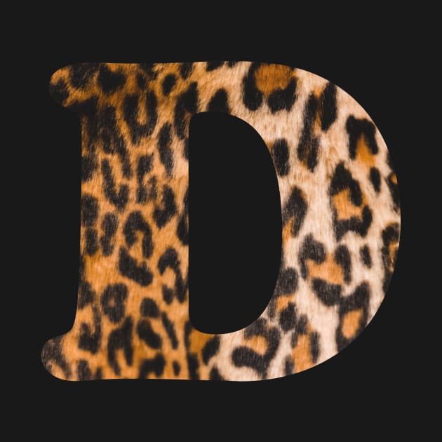 Letter D leopard print by ColorsHappiness