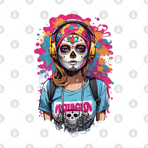 Dia de los Muertos Sugar Skull Girl by SocietyTwentyThree