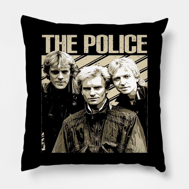 Roxannes Echo Embrace the Timeless Sound and Iconic Hits of The Polices New Wave Rock on a Stylish Tee Pillow by Amir Dorsman Tribal