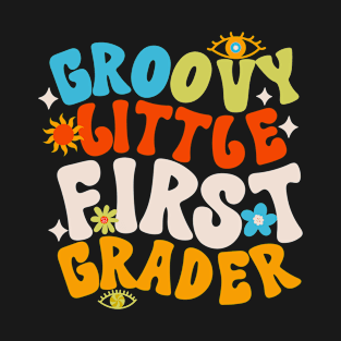 Groovy Little First Grader First Day of School T-Shirt