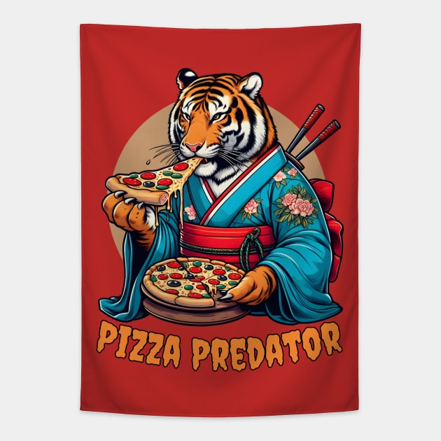 Pizza tiger for pizza lovers Tapestry by Japanese Fever