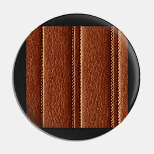 Brown Imitation leather with stitching, natural and ecological leather print #21 Pin