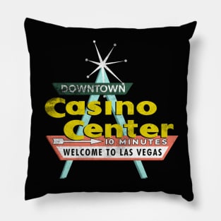 Retro Vintage Casino Center Downtown Las Vegas Pillow