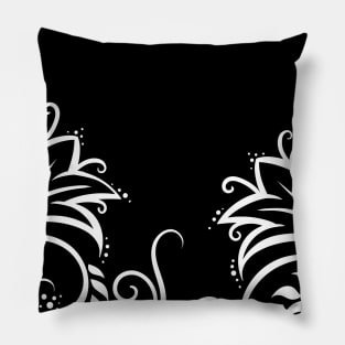 black floral pattern flowers back women men gift for girls Pillow