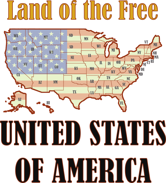 United States of America USA + Flag Kids T-Shirt by Pr0metheus