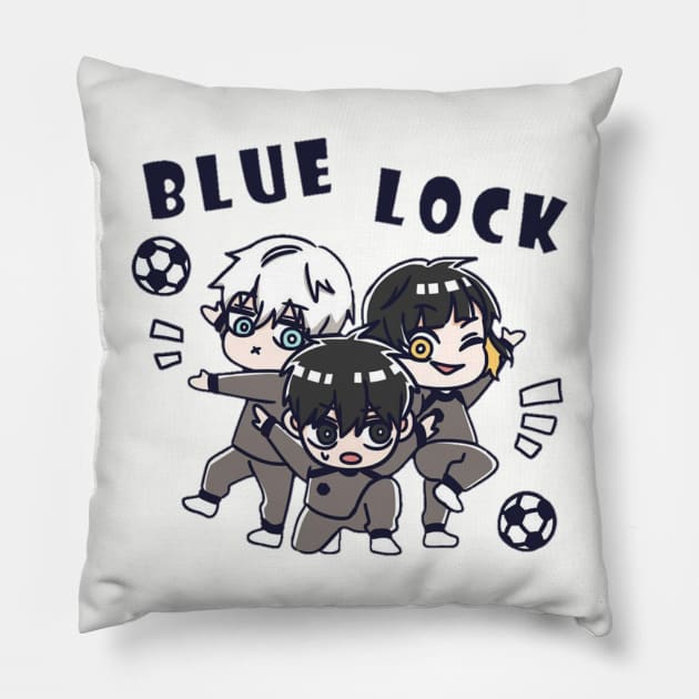 Bluelock chibi Pillow by Laris Manis Art