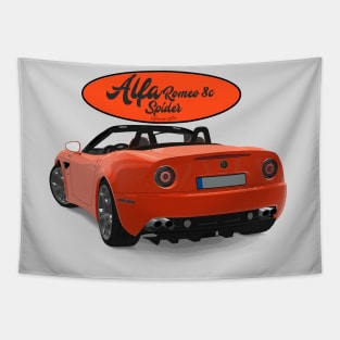 ALFA ROMEO 8C SPIDER Orange Back Tapestry