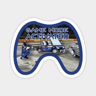 Blue and silver color on Race track Game Mode Activated Magnet