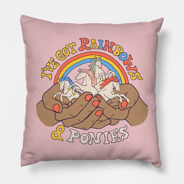 I've Got Rainbows & Ponies 2 Pillow by Hillary White Rabbit