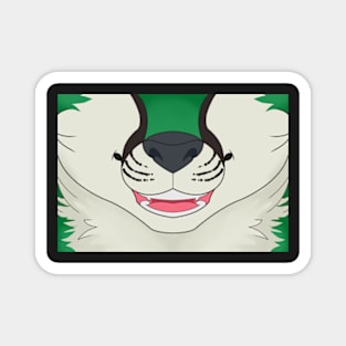 Green Fox Face Magnet