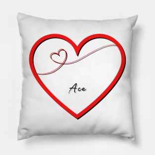 ACE Name in Heart Pillow