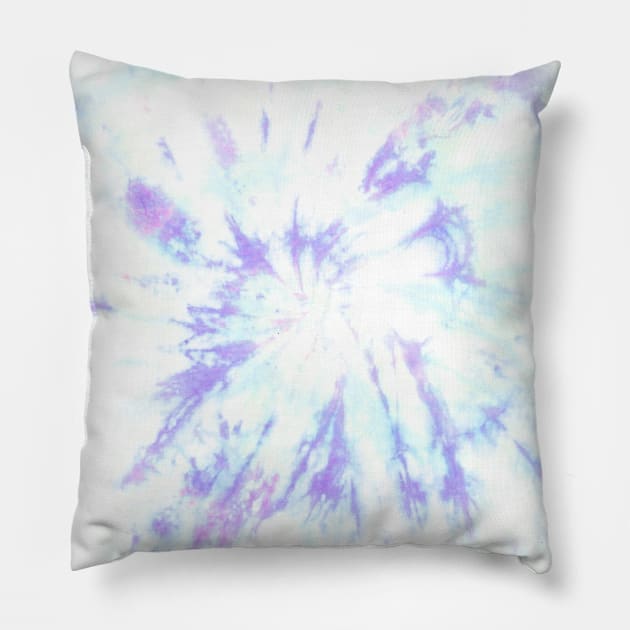 Blue and Purple Marble Tie-Dye Pillow by Carolina Díaz