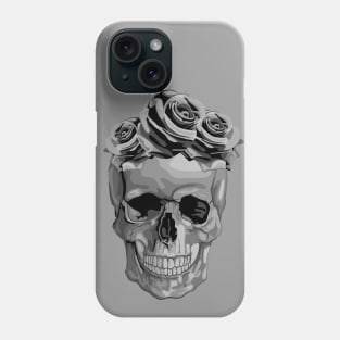 Skull With Flower Crown Phone Case