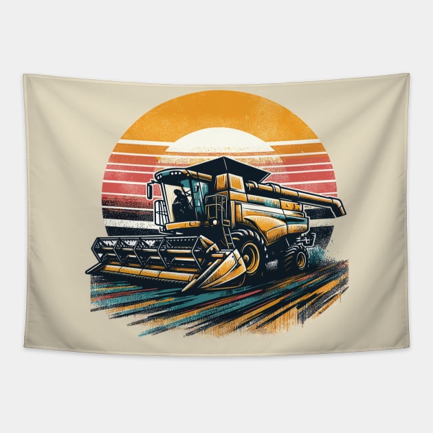 Combine Harvesters Tapestry by Vehicles-Art