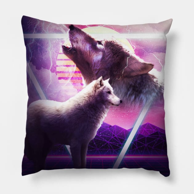 Trippy Wolf Rave Pillow by Random Galaxy