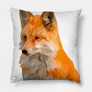 Red fox in low poly geometric design Pillow