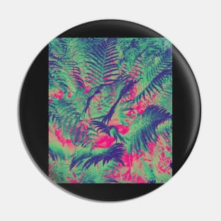 Colourful Summer Foliage Ferns - Dark Pink and Green Pin