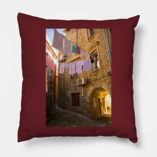 Street in Piran, Slovenia Pillow