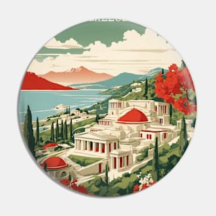 Olympia Greece Tourism Vintage Poster Pin