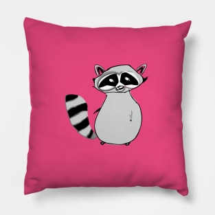 Raccoon Illustration Pillow