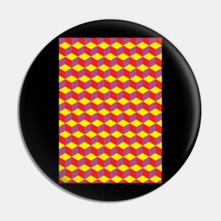 3D Cube Pattern Pin