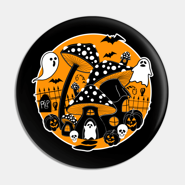 Mushroom Halloween Spooky Fairy House Pin by Giggias