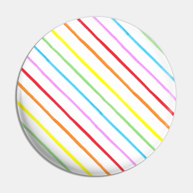 Evelyn's Diagonal Rainbow Stripe Pin by crumpetsandcrabsticks