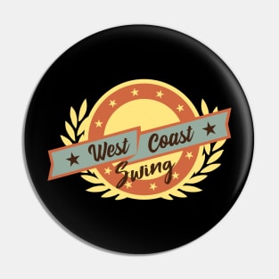 West Coast Swing WCS Vintage Design Pin